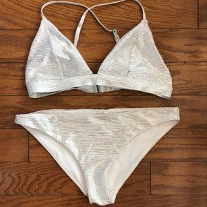 Sparkling silver bikini